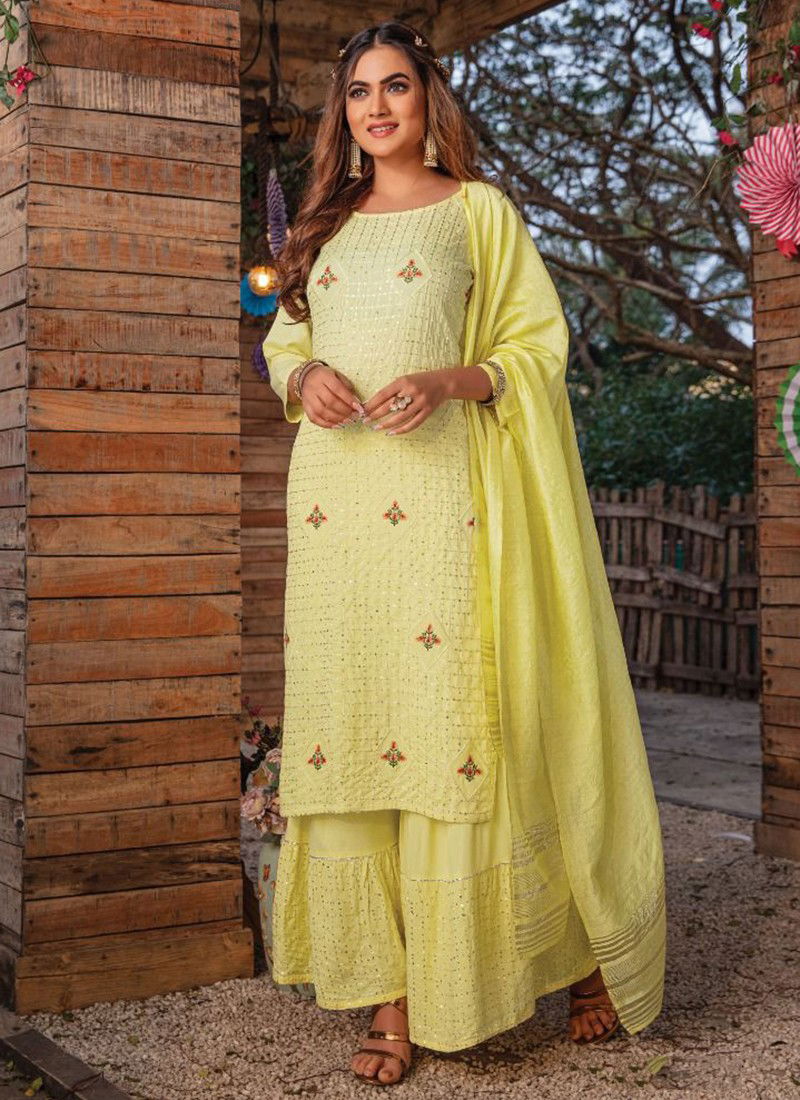 Yellow Colour Laila Wanna New latest Designer Ethnic Wear Rayon Salwar Suit Collection 101